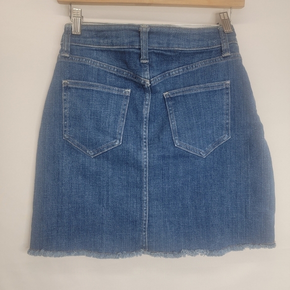 ARIZONA JUNIORS TWO TONE PATCHWORK DENIM MINI SKIRT STRETCHY BLUE JEAN WOMENS 3 - Picture 5 of 9